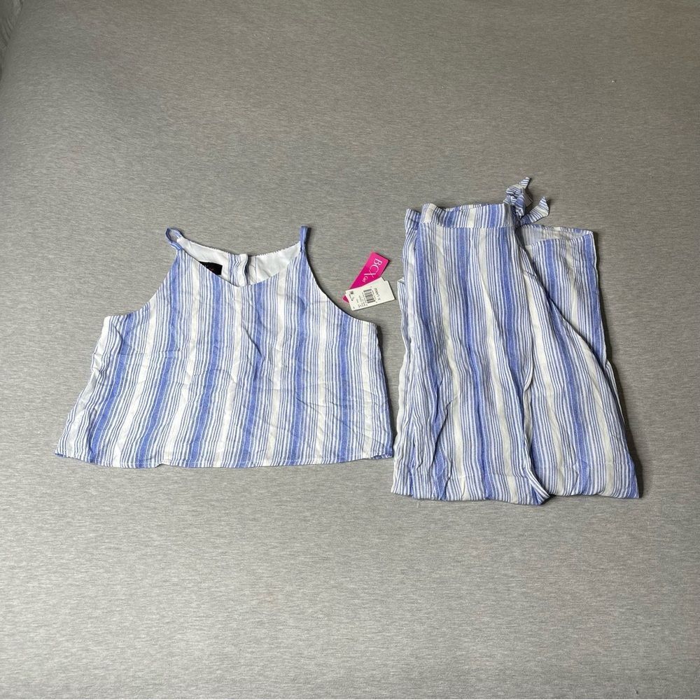 BCX Girl’s Woven Rayon Stripe Print Tank Top & Pants 2 PCS. Set